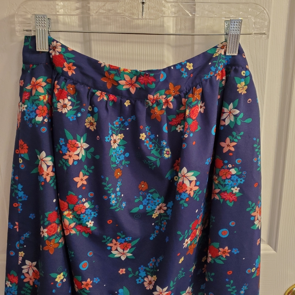 Blue floral skirt from Forever 21